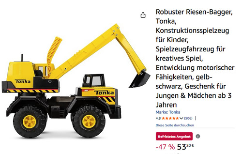 Tonka 06183 Riesen-Bagger, ab 3 Jahren