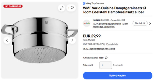 WMF Vario Cuisine Dampfgareinsatz Ø 16cm