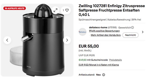 Zwilling 1027281 Enfinigy Zitruspresse
