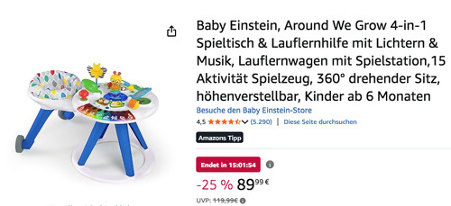Baby Einstein "Around We Grow" 4-in-1 Aktivitätstisch & Lauflernhilfe Baby Einstein "Around We Grow" 4-in-1 Aktivitätstisch & Lauflernhilfe