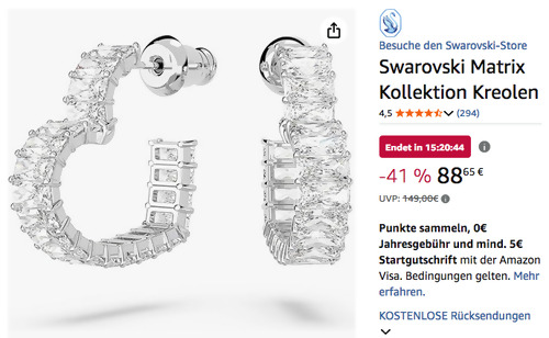 Swarovski 5653170 Matrix Kreolen