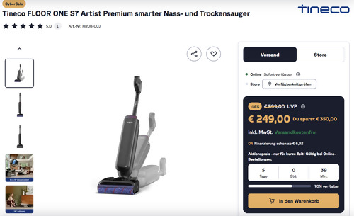 Tineco FLOOR ONE S7 Artist Premium smarter Nass- und Trockensauger