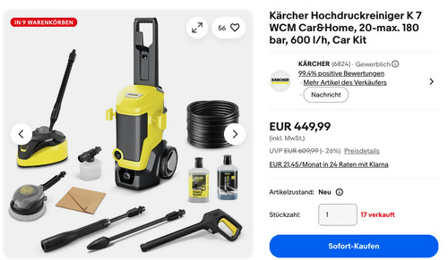 Kärcher Hochdruckreiniger K 7 WCM Car&Home Kärcher Hochdruckreiniger K 7 WCM Car&Home