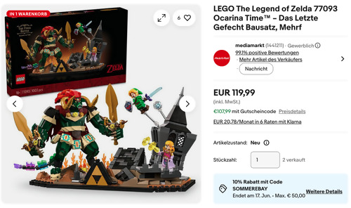 LEGO The Legend of Zelda 77093 Ocarina Time  Das Letzte Gefecht Bausatz - jetzt 10% billiger