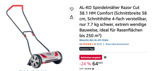AL-KO Spindelmäher Razor Cut 38.1 HM Comfort AL-KO Spindelmäher Razor Cut 38.1 HM Comfort