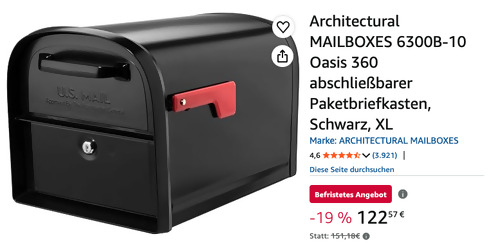 Architectural MAILBOXES 6300B-10 Oasis 360 Briefkasten mit Paketverriegelung Architectural MAILBOXES 6300B-10 Oasis 360 Briefkasten mit Paketverriegelung