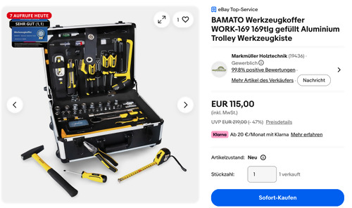 BAMATO 169-tlg. Werkzeugkoffer WORK-169 BAMATO 169-tlg. Werkzeugkoffer WORK-169