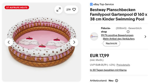 Bestway Sundae Funday Ø 160x38 cm Planschbecken Bestway Sundae Funday Ø 160x38 cm Planschbecken