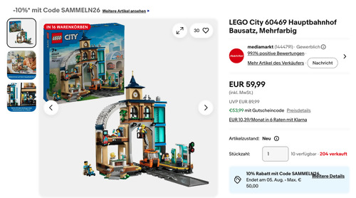 LEGO City 60469 Hauptbahnhof Bausatz