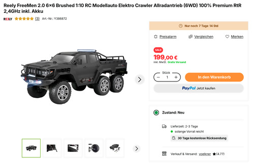Reely FreeMen 2.0 6x6 Brushed 1:10 RC Modellauto Reely FreeMen 2.0 6x6 Brushed 1:10 RC Modellauto