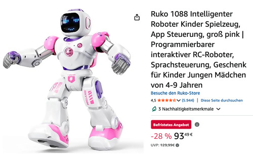 Ruko 1088 Intelligenter Roboter in Pink / Lila Ruko 1088 Intelligenter Roboter in Pink / Lila