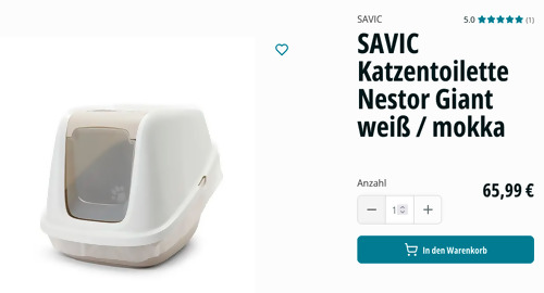 SAVIC Katzentoilette Nestor Giant in Weiß / Mokka, 560 x 755 x 555 mm