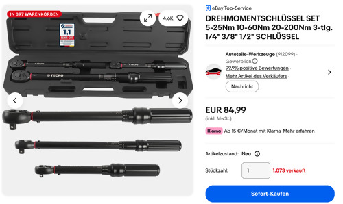 TECPO 1/2" 1/4" 3/8" Drehmomentschlüssel Set TECPO 1/2" 1/4" 3/8" Drehmomentschlüssel Set