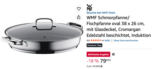 WMF Fischpfanne oval 38 x 26 cm WMF Fischpfanne oval 38 x 26 cm