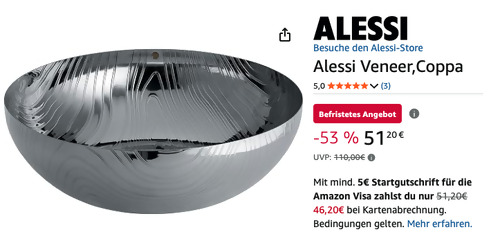 Alessi 29cm Veneer Schale, Edelstahl Alessi 29cm Veneer Schale, Edelstahl