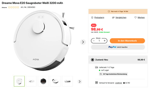 Dreame Mova E20 Saugroboter Weiß Dreame Mova E20 Saugroboter Weiß