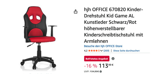 hjh OFFICE 670820 Kinder-Drehstuhl Kid Game AL hjh OFFICE 670820 Kinder-Drehstuhl Kid Game AL