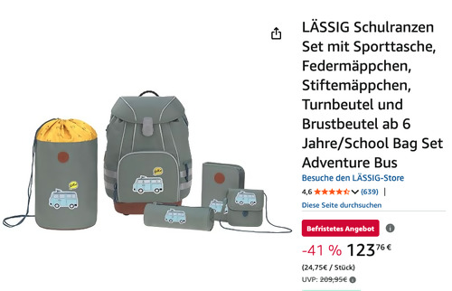 LÄSSIG 1205001462 5-tlg. Schulranzen Set "Adventure Bus" LÄSSIG 1205001462 5-tlg. Schulranzen Set "Adventure Bus"