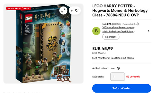 LEGO Harry Potter 76384 Hogwarts Moment: Herbology Class Bauset - jetzt 12% billiger LEGO Harry Potter 76384 Hogwarts Moment: Herbology Class Bauset - jetzt 12% billiger