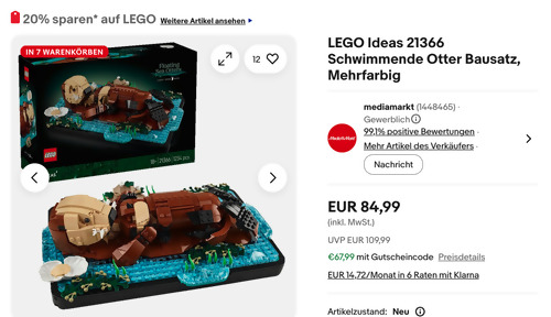 LEGO Ideas 21366 Schwimmende Otter Bausatz LEGO Ideas 21366 Schwimmende Otter Bausatz