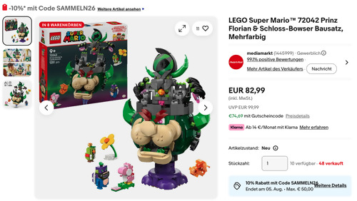 LEGO Super Mario 72042 Prinz Florian & Schloss-Bowser Bausatz