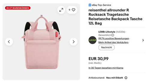 Reisenthel Allrounder R 2-in-1 Reisetasche Rucksack in Twist blush Reisenthel Allrounder R 2-in-1 Reisetasche Rucksack in Twist blush