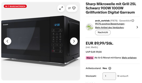 SHARP YC-MS252AE-B 2in1 Digital Mikrowelle mit Grill SHARP YC-MS252AE-B 2in1 Digital Mikrowelle mit Grill