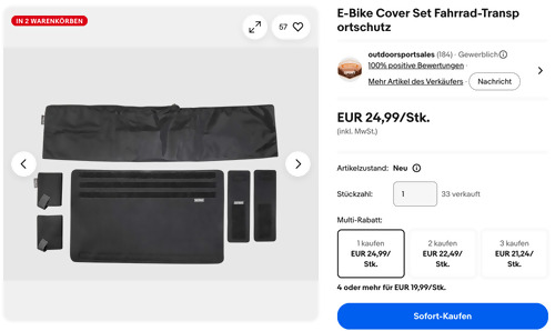 Tatonka E-Bike Cover Set Fahrrad-Transportschutz für Auto & Outdoor Tatonka E-Bike Cover Set Fahrrad-Transportschutz für Auto & Outdoor