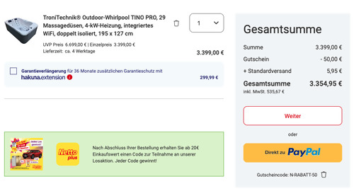 TroniTechnik Outdoor-Whirlpool TINO PRO inkl. Thermoabdeckung