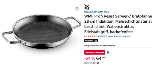 WMF Profi Resist 28 cm Servier-/ Bratpfanne - jetzt 12% billiger WMF Profi Resist 28 cm Servier-/ Bratpfanne - jetzt 12% billiger