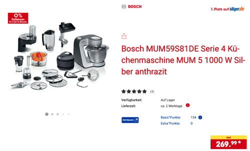 Bosch MUM59S81DE Serie 4 Küchenmaschine MUM 5
