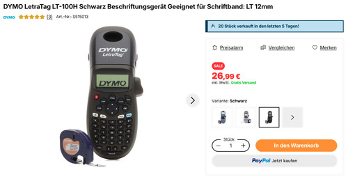 DYMO 2174575 LetraTag LT-100H Beschriftungsgerät DYMO 2174575 LetraTag LT-100H Beschriftungsgerät