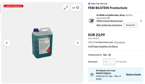 FEBI BILSTEIN 22268 5 Liter Frostschutzmittel - jetzt 22% billiger FEBI BILSTEIN 22268 5 Liter Frostschutzmittel - jetzt 22% billiger