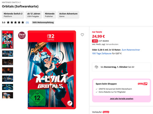 NINTENDO SWITCH 2 Orbitals (Softwarekarte) Videospiel
