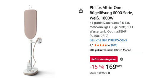 Philips AIS6010/10 All-in-One-Bügellösung 6000 Serie Philips AIS6010/10 All-in-One-Bügellösung 6000 Serie