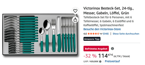 Victorinox 24-tlg. Besteck-Set in Grün
