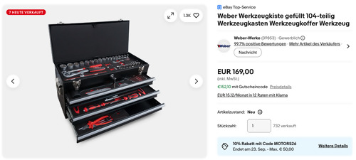 Weber WZ-WW104 104-tlg. Werkzeugkiste Weber WZ-WW104 104-tlg. Werkzeugkiste