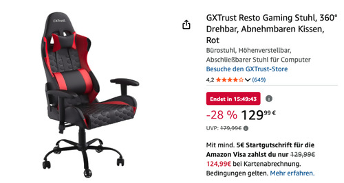 GXTrust GXT 708R Resto Gaming Stuhl