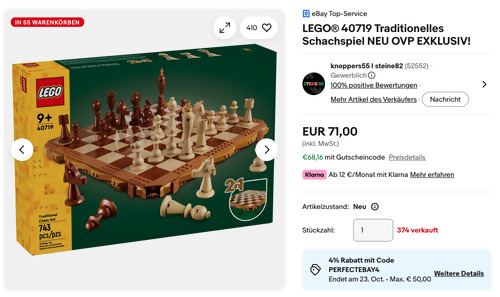 LEGO 40719 Traditionelles Schachspiel - jetzt 9% billiger LEGO 40719 Traditionelles Schachspiel - jetzt 9% billiger