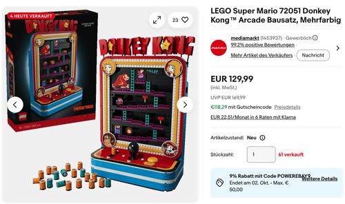 LEGO Super Mario 72051 Donkey Kong Arcade Bausatz