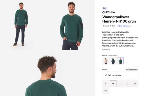 QUECHUA Wanderpullover Herren - NH100, versch. Farben und Größen QUECHUA Wanderpullover Herren - NH100, versch. Farben und Größen