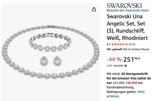 Swarovski 5367853 Una Angelic Set in Weiß Rhodiniert - jetzt 16% billiger Swarovski 5367853 Una Angelic Set in Weiß Rhodiniert - jetzt 16% billiger