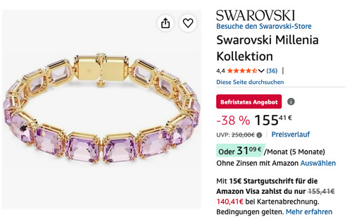 Swarovski 5720487 Millenia Armband in Violett Swarovski 5720487 Millenia Armband in Violett