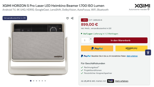 XGIMI HORIZON S Pro Laser LED Heimkino Beamer